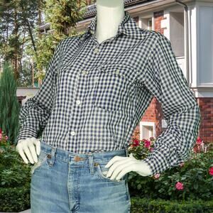 70s Vintage Levi's Plaid Cowboy Cowgirl Boho Mod Hippie Check White Tab Shirt
